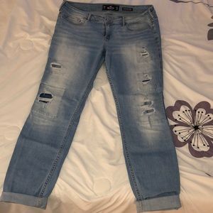 Hollister skinny jean with destruction/patches
